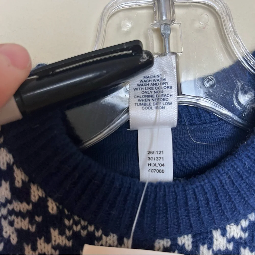 VINTAGE NWT ‘04 Baby Gap 3 months Lined Lambs wool sweater‎ blue fair isle